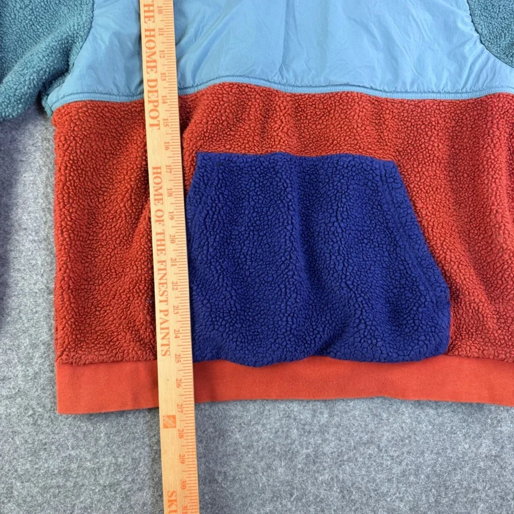 Jordan Mens Sherpa Fleece Colorblock Hoodie Blue Orange Teal Jumpman Large